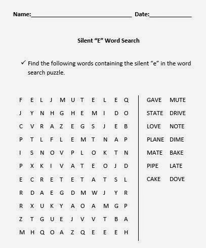 Silent  E  Worksheets