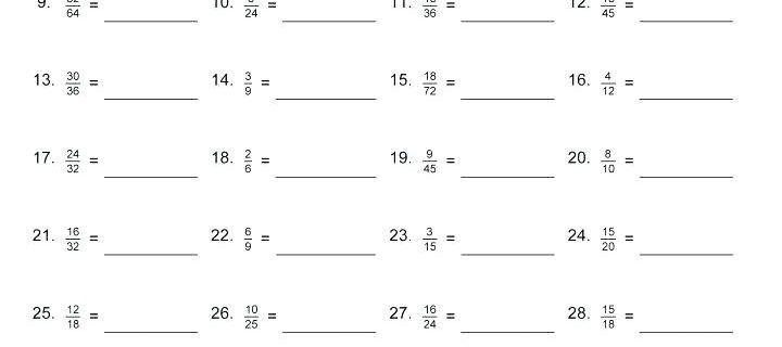 Simplest Form Worksheet 5th Grade Algebra Worksheets â Dragonglass