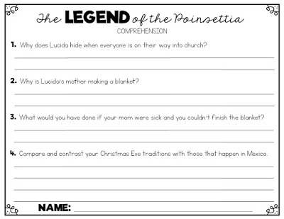 Free Legend Of The Poinsettia Activities!