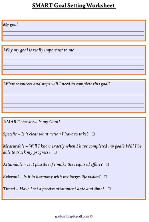15+ Smart Goals Worksheet Pdf