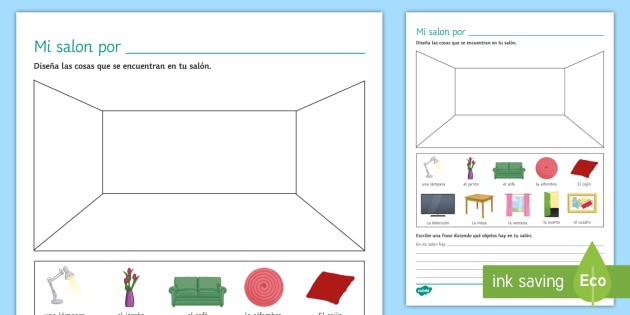 My Living Room Worksheet   Worksheet