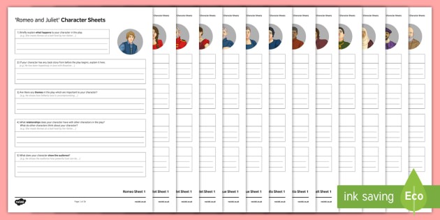 Gcse English Literature  Romeo And Juliet Character Revision