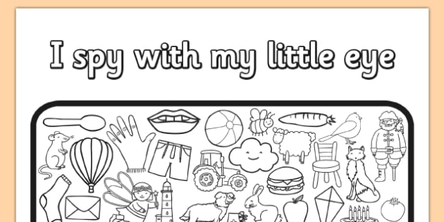 I Spy With My Little Eye Colouring Worksheet   Activity Sheet