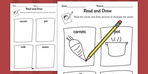 Stone Soup Read And Draw Worksheet