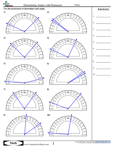 Angles Worksheets