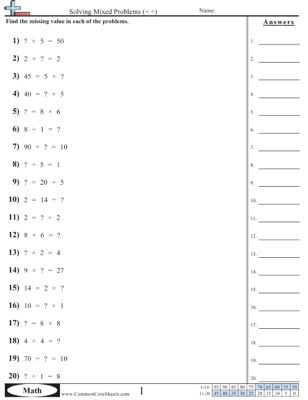Multiplication Worksheets
