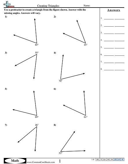 Angles Worksheets