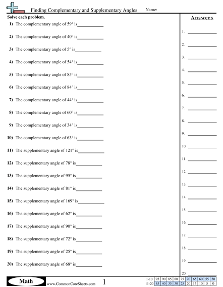 Angles Worksheets