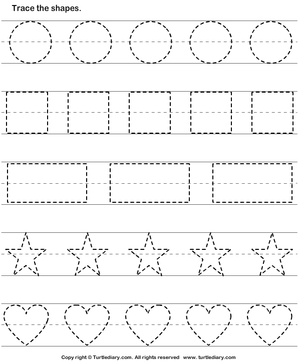 Trace The Shapes Worksheet