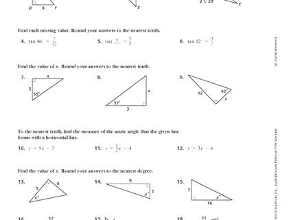 Trig Ratio Worksheet Worksheet Trigonometric Ratios Answers Sin