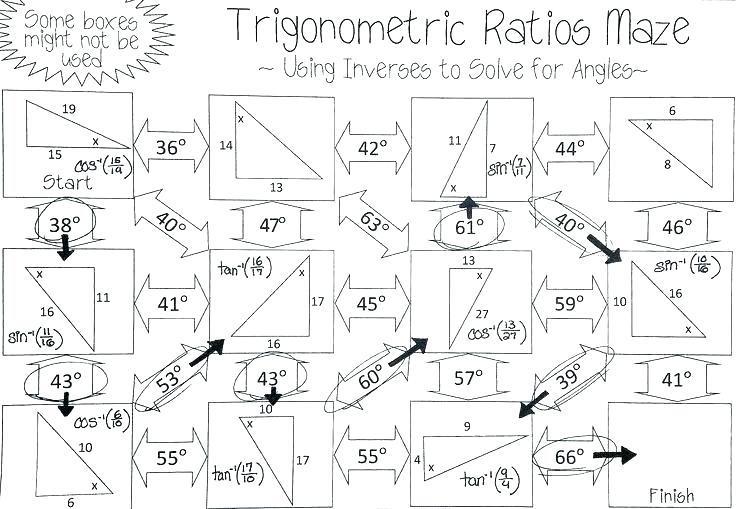 Trig Ratio Worksheet Worksheet Trigonometric Ratios Answers Sin