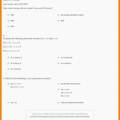 Writing Piecewise Functions Worksheet Pdf
