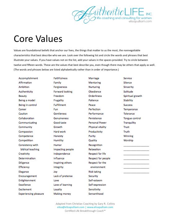 Life Coaching Worksheets