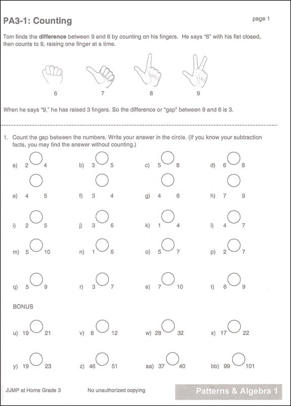 Jump Math Worksheets