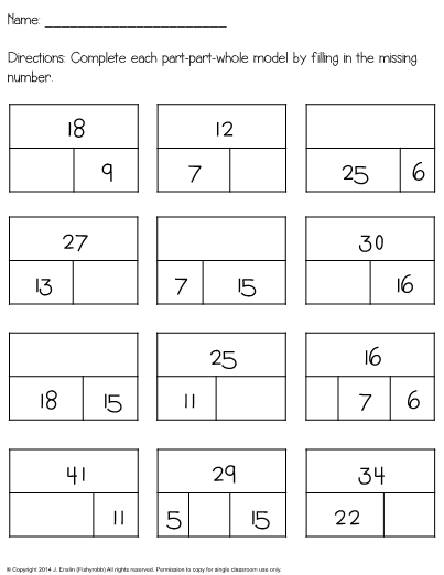 This Is A Worksheet For Adding And Subtracting Using Part Part