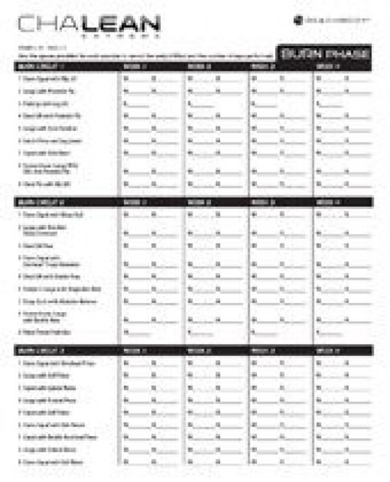 Chalean Extreme Worksheets  Looseweight