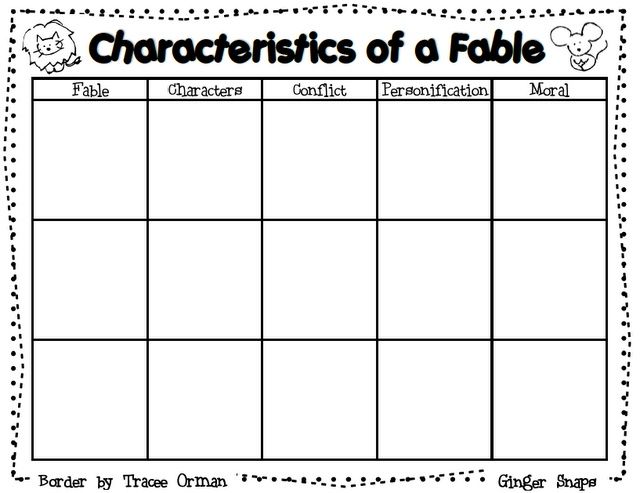 Free!!! Graphic Organizer For Characteristics Of A Fable