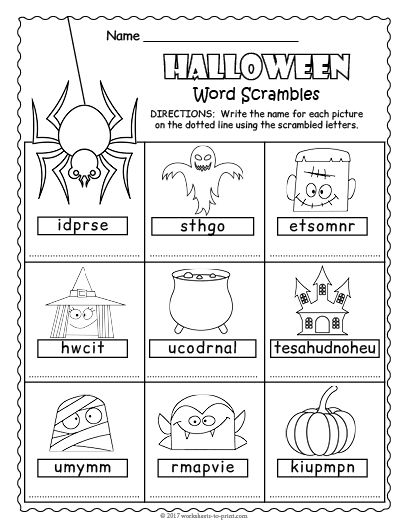 Free Printable Halloween Word Scramble