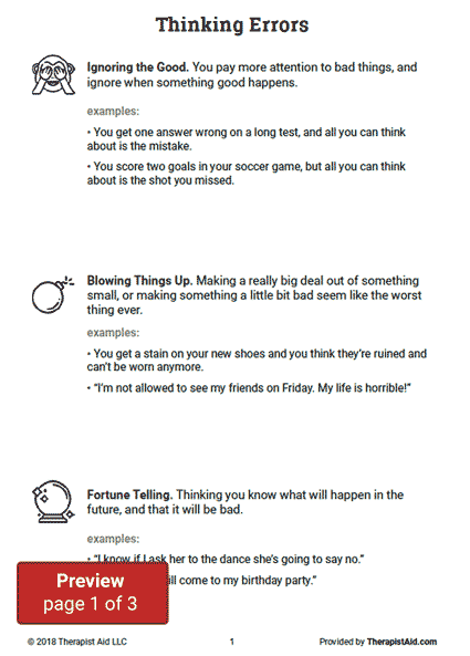 Thinking Errors (worksheet