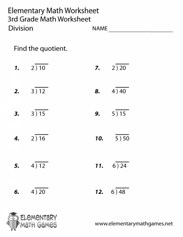 3rd Grade Division Worksheets For You â Free Printables