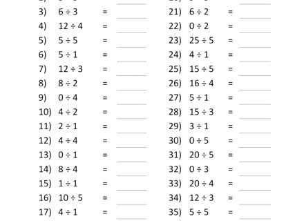 3rd Grade Math Worksheets Division Free Math Printable Blank