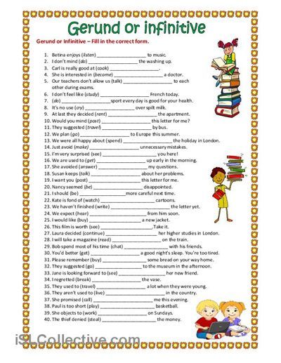 Gerund Or Infinitive  Worksheet