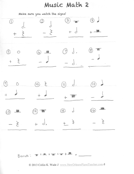 Music Notes Worksheets For Kids