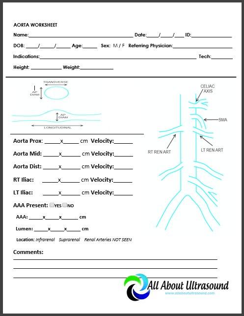 Ultrasound Technologist Worksheets