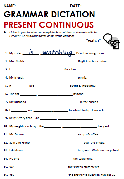 Past Continuous Tense Live Worksheet For Class 3