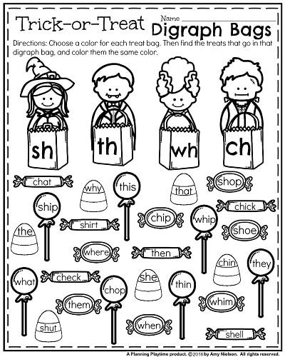 October First Grade Worksheets