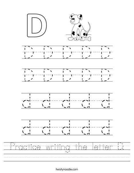 Practice Writing The Letter D Worksheet