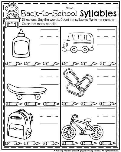 Back To School Kindergarten Worksheets