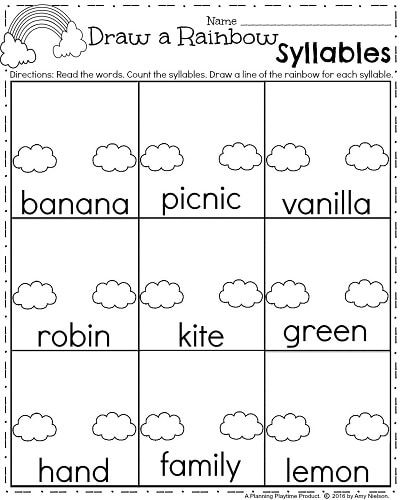 March Kindergarten Worksheets