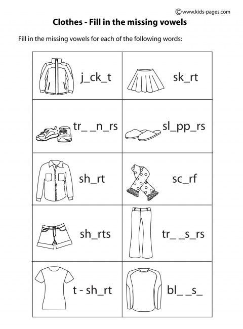 Image Result For Clothes Worksheet Free