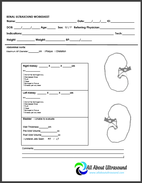 Ultrasound Technologist Worksheets