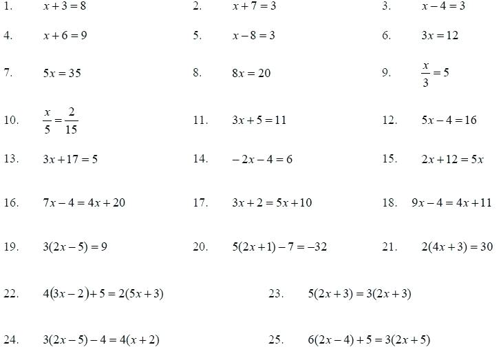 9th Grade Math Worksheets