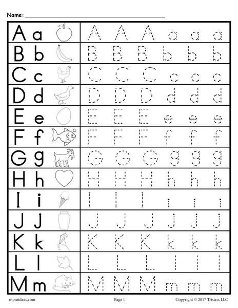Free Uppercase And Lowercase Letter Tracing Worksheets