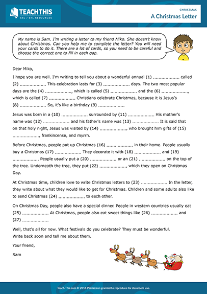 Esl Christmas Activities Games Worksheets