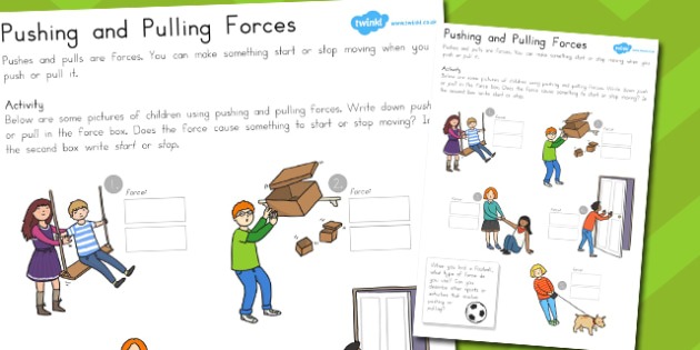 Pushing And Pulling Forces Worksheet