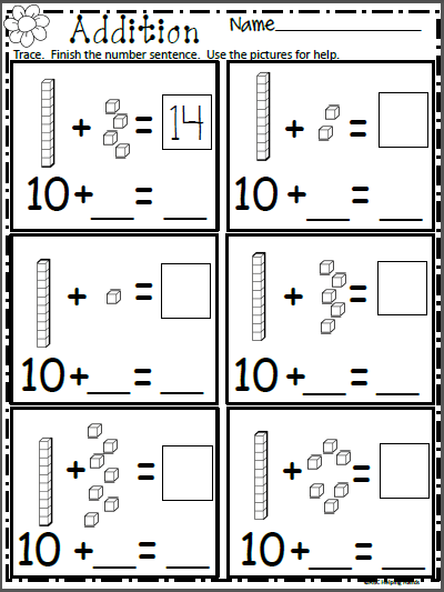 Free Math Addition Worksheet For Kindergarten