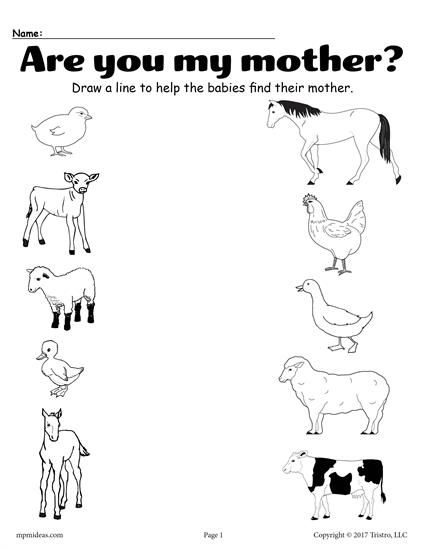 Free Printable Animal Matching Worksheet