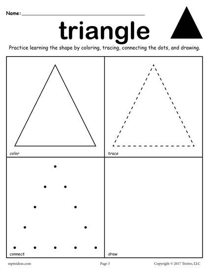 12 Shapes Worksheets  Color, Trace, Connect, & Draw