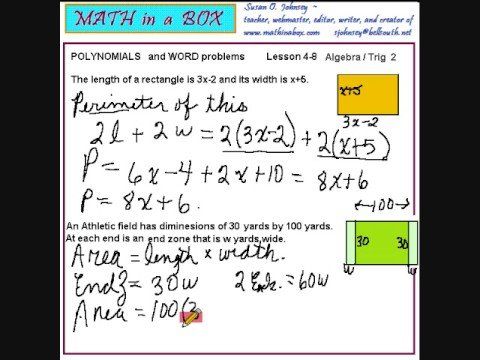 Polynomial Equation Word Problems (solutions, Examples, Videos