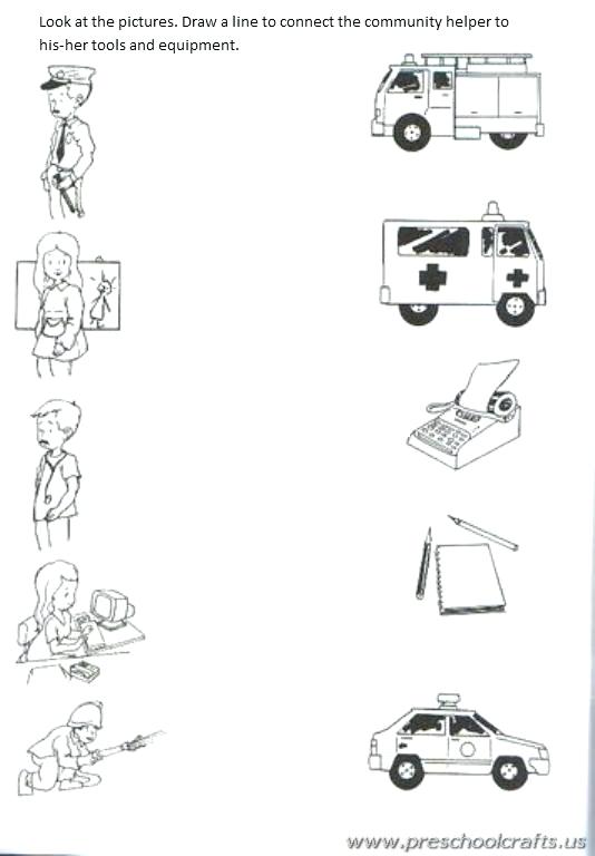 Community Helpers Kindergarten Worksheets Munity Worksheets For