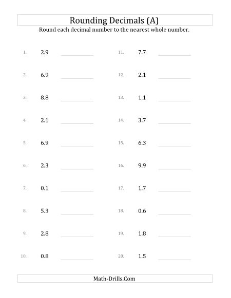 Decimals Worksheets