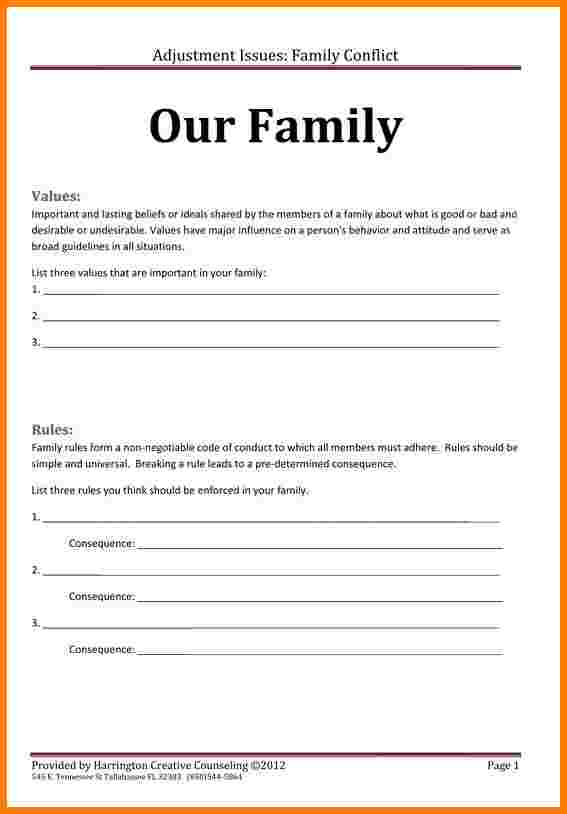 4+ Family Mission Statement Worksheet