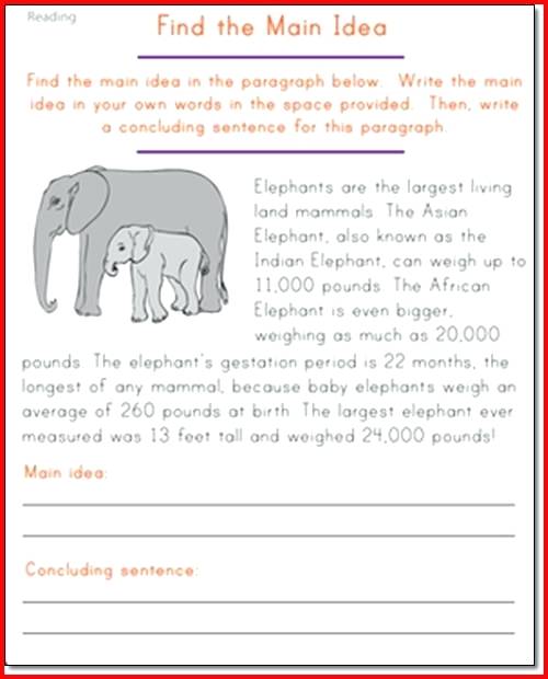 Free Printable Kumon English Worksheets Free Main Idea Worksheets