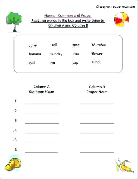 Common And Proper Nouns Worksheet For Class 4