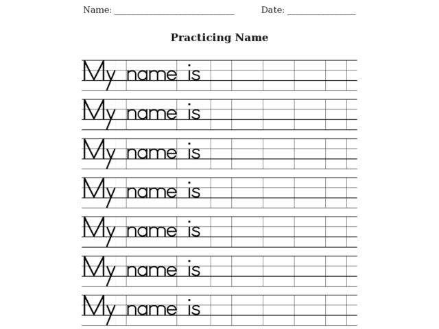 15+name Writing Practice Sheets | Free Worksheets Samples