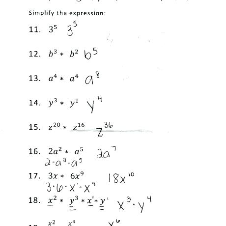 Eighth Grade 8 Math Worksheets And Problems Exponents Powers Of